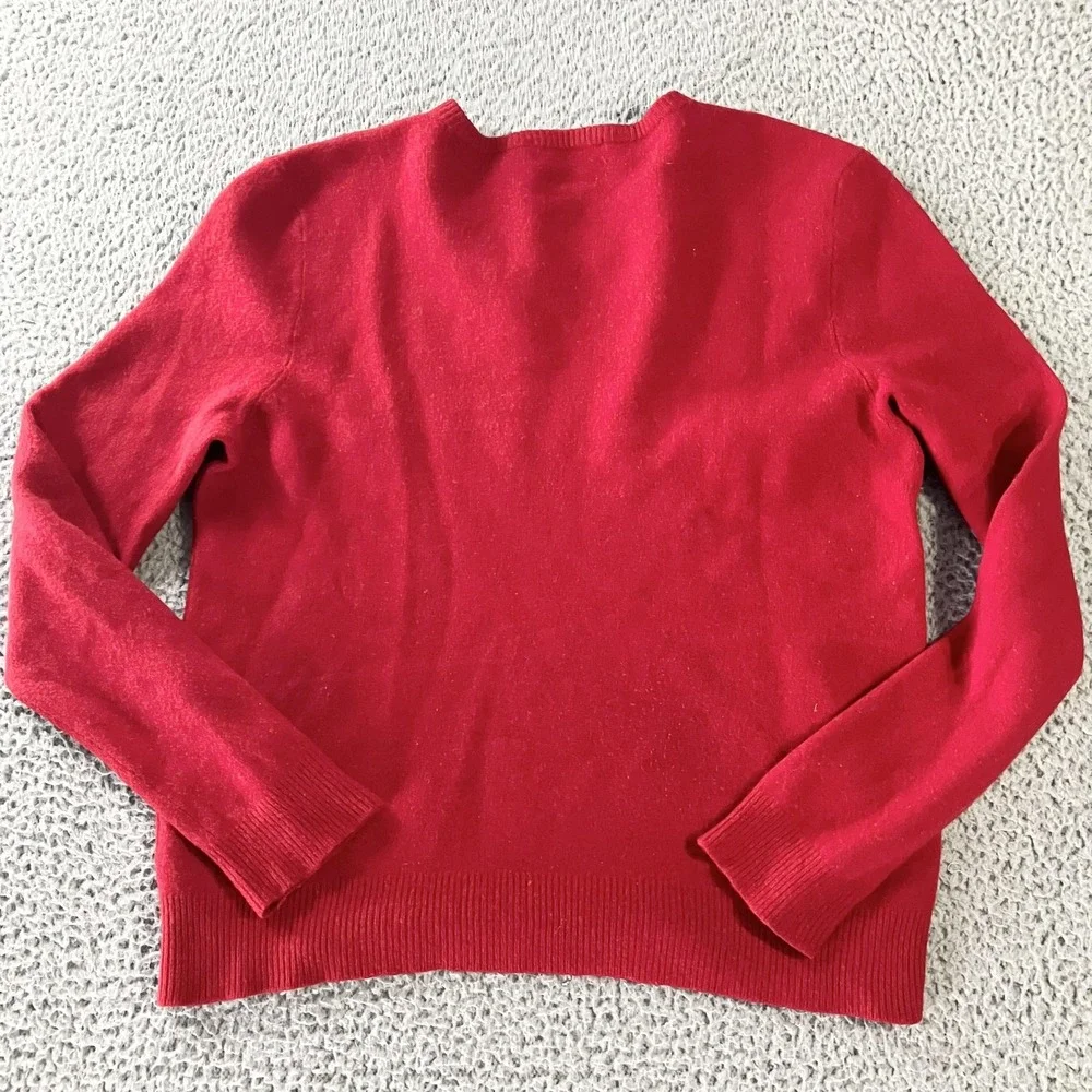 Polo Ralph Lauren Sweater Mens XXL Red 100% Lambswool V Neck‎ Pullover